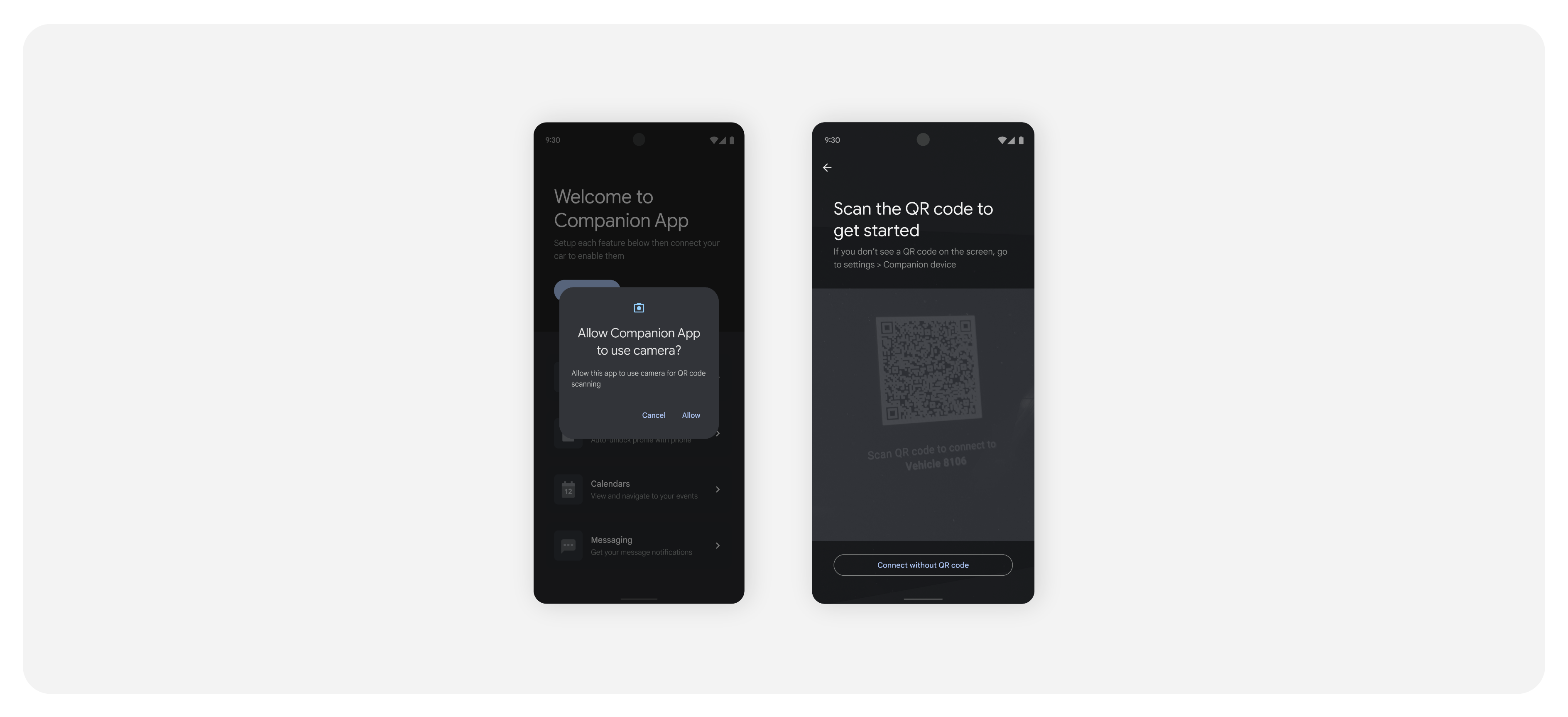 Udzielanie uprawnień do korzystania z kamery i wyświetlanie monitu o zeskanowanie kodu QR