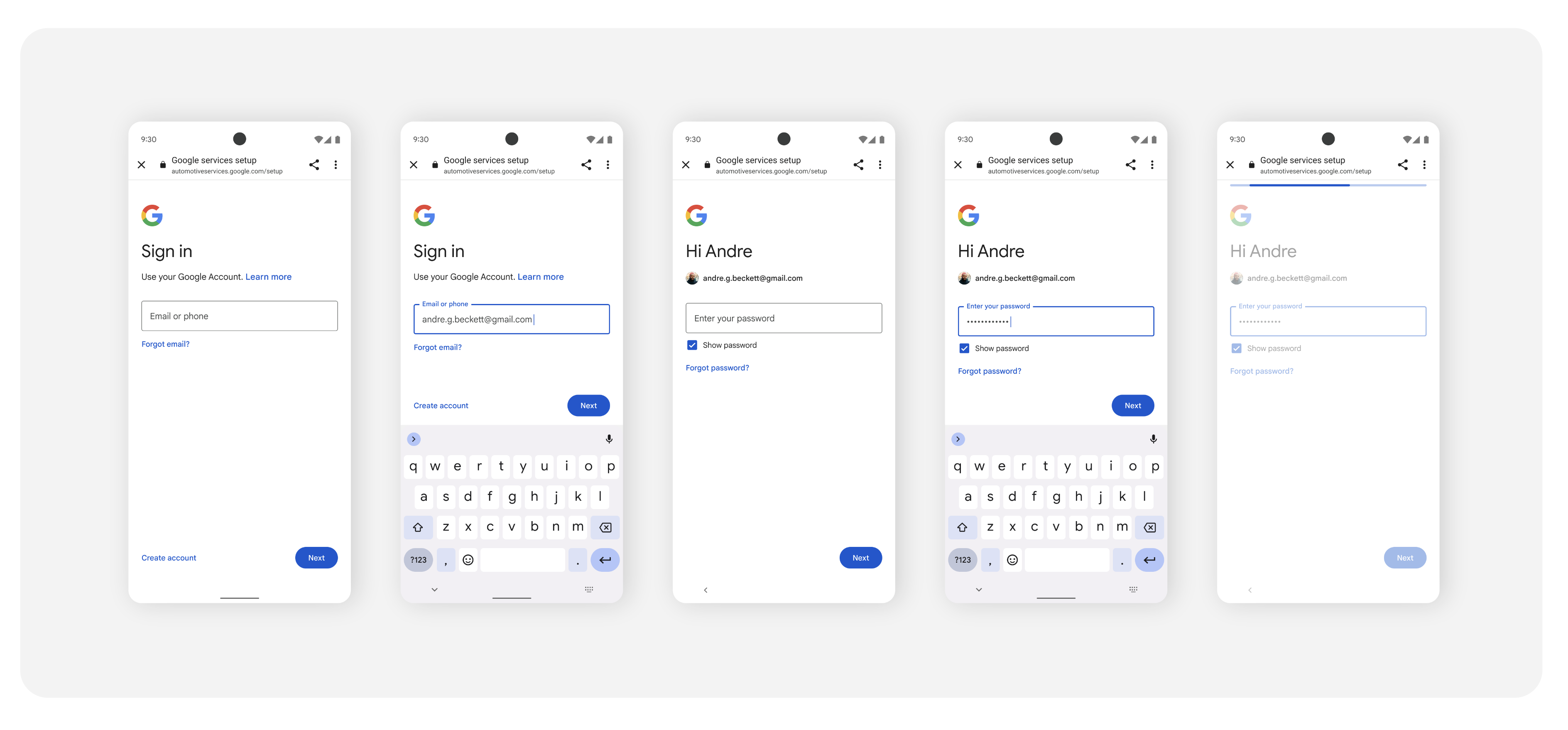 Google Account sign in
