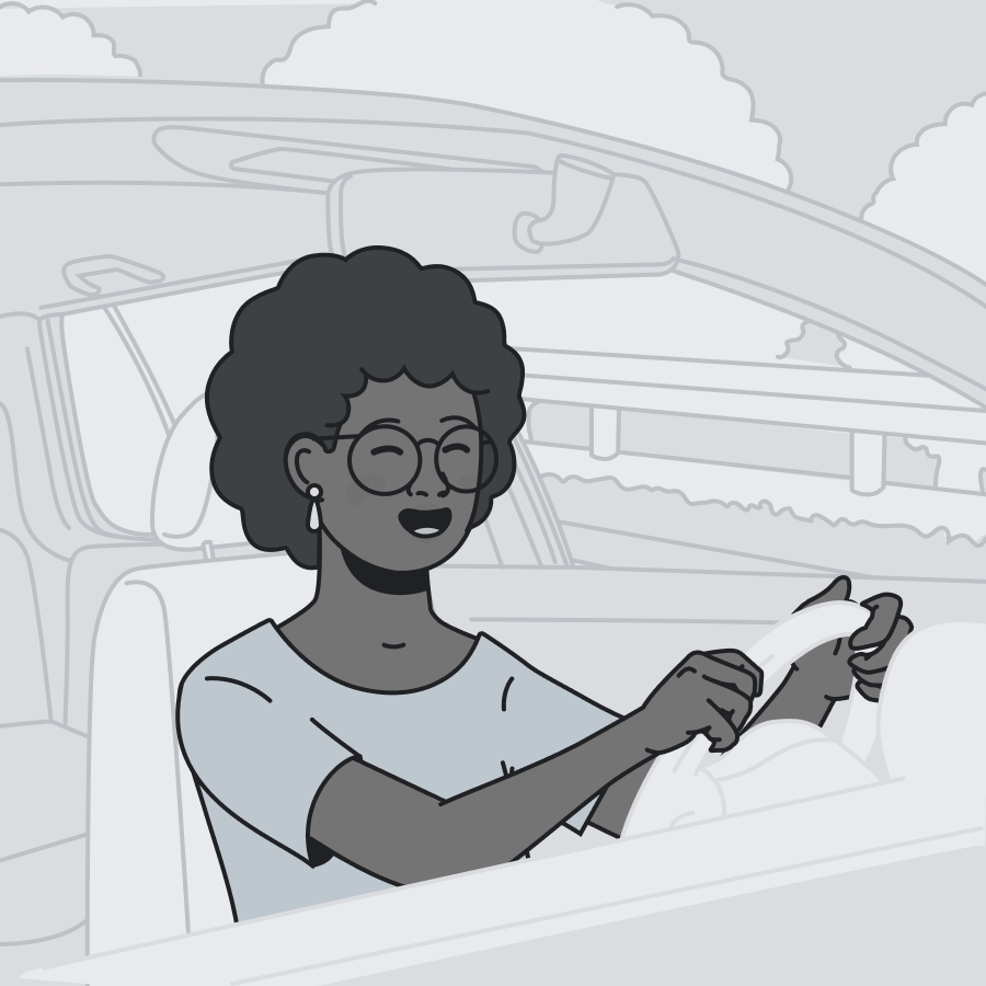 Woman sitting in car