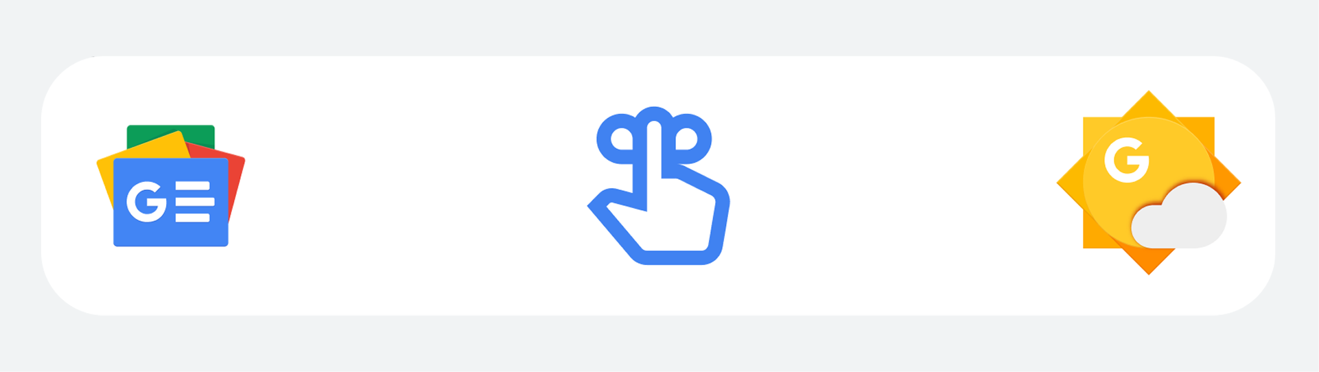 أيقونات وعناوين لثلاثة إجراءات مساعدة