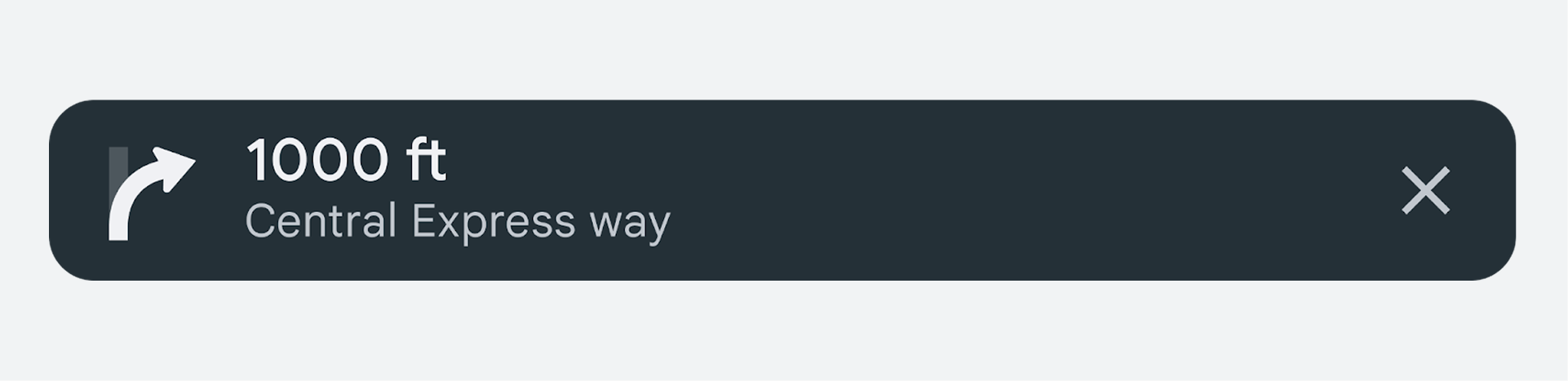 Navigation notification informing the user of a right turn coming up in 200 feet