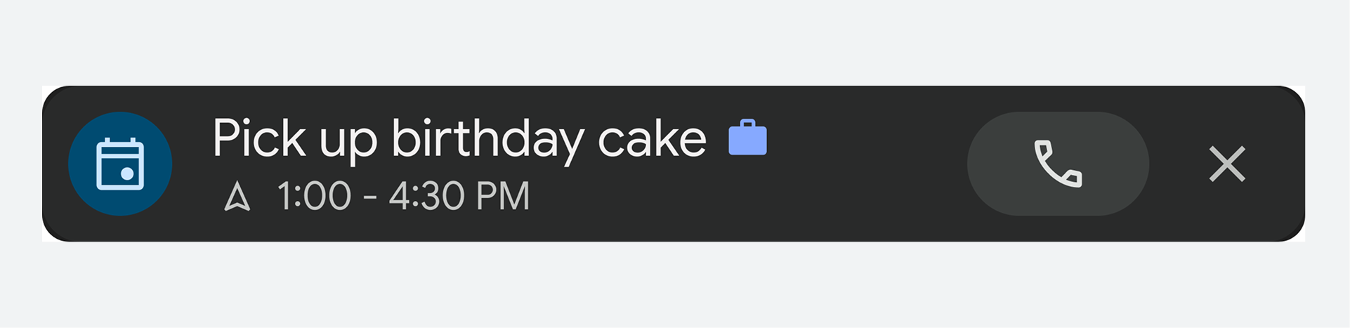 Tarjeta de notificación de recordatorio