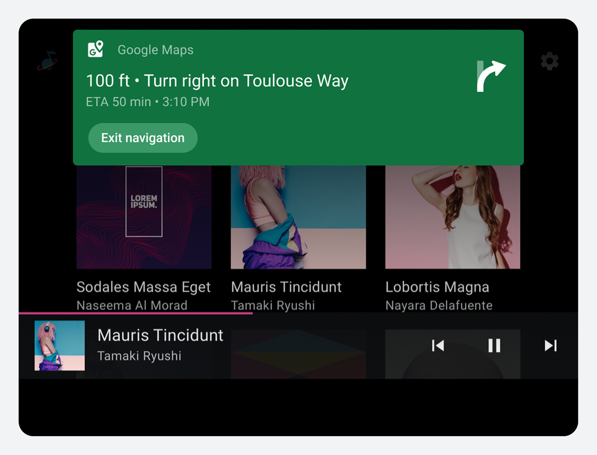 notificação de navegação passo a passo